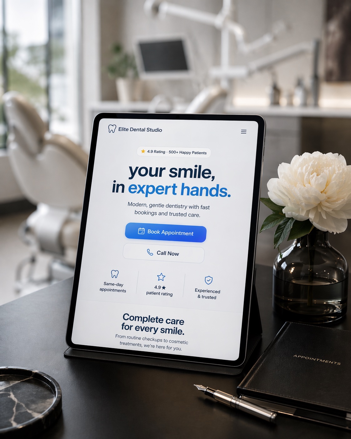 Dental practice website preview