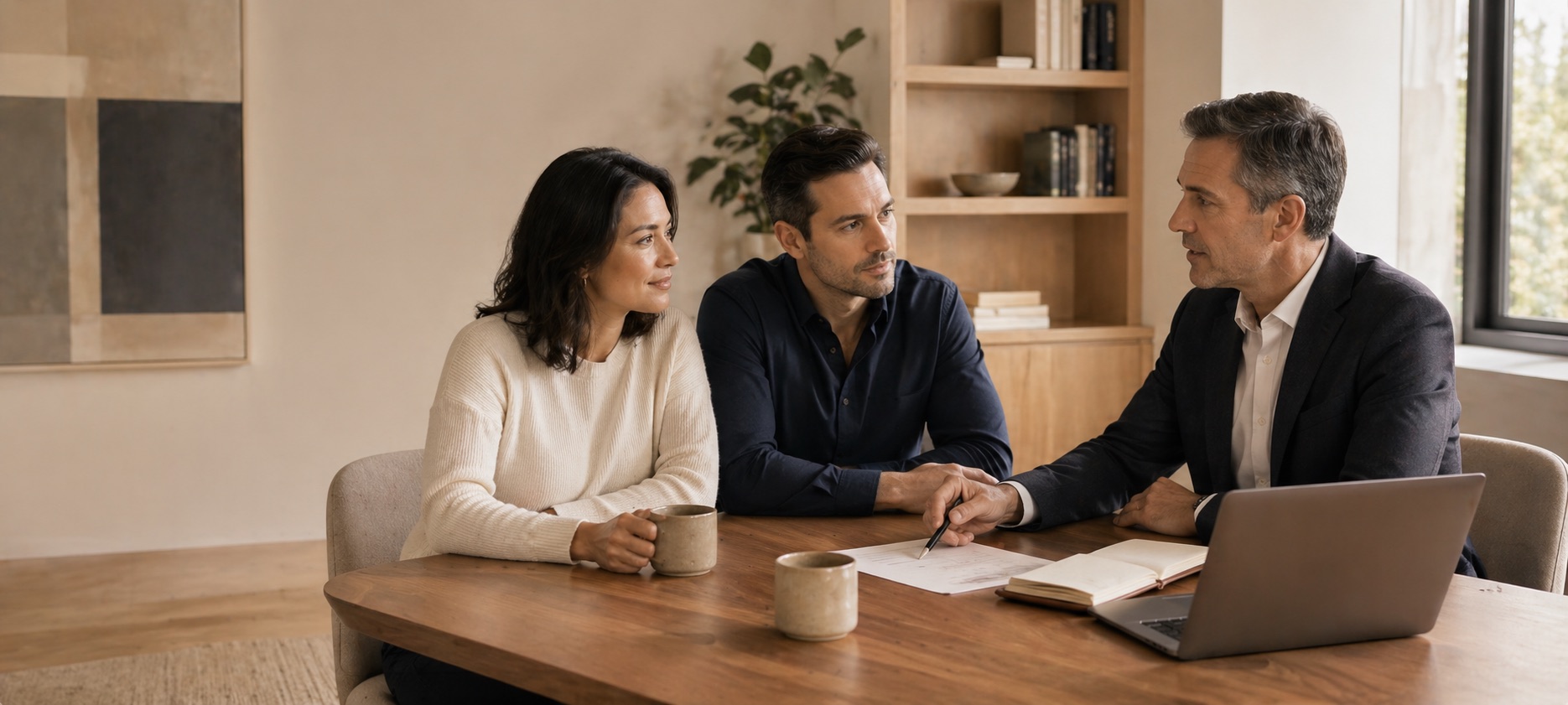 Concept visual: business owners reviewing financial documents (fictional)